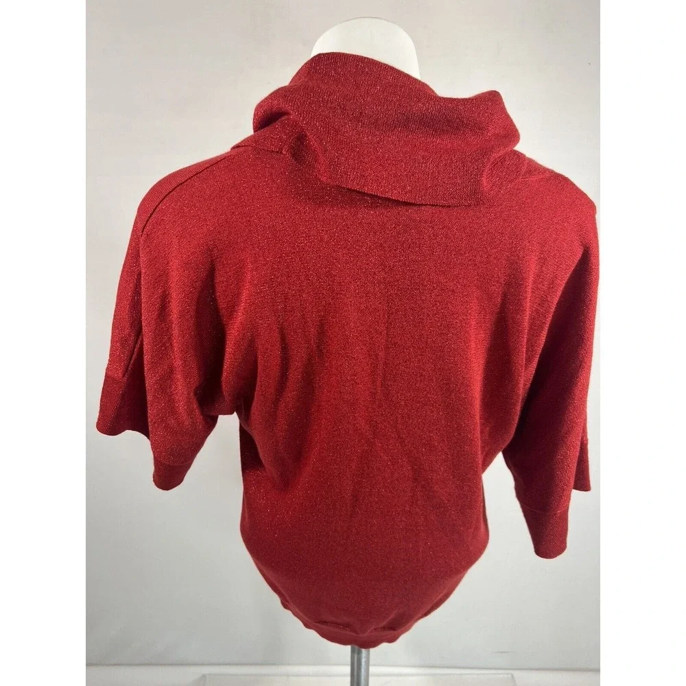 Michael Kors Metallic Crop Top Womens Small Red Glam Y2K Party Style Top